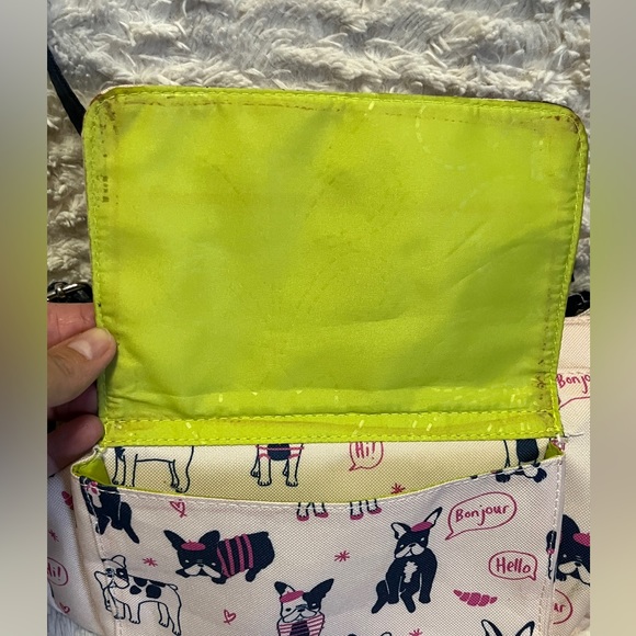 Lily Bloom, super cute, white French bulldog  (dog) satchel handbag. - Picture 10 of 10